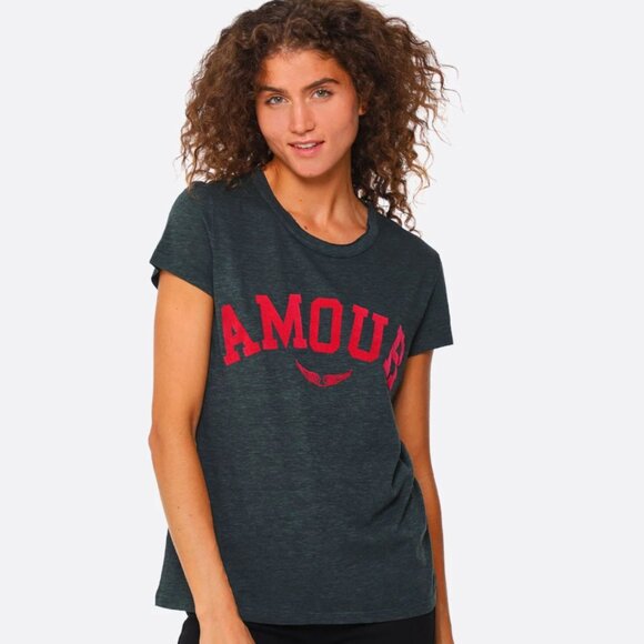 Zadig & Voltaire Walk Amour T-Shirt - Gray - Size XS - Picture 1 of 5